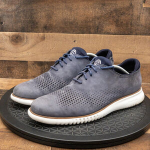 COLE HAAN 2.ZEROGRAND LASER WINGTIP OXFORDS MENS DRESS SHOES BLUE SIZE 12M